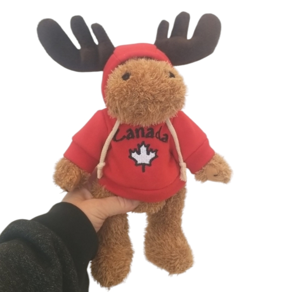Cottagecore Plush Moose Canada Red Hoodie - COLLECTIBLE